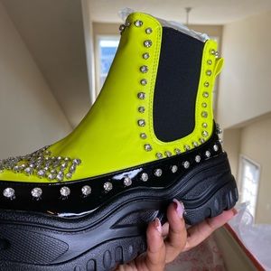 LIME GREEN STUDDED PLATFORMS
